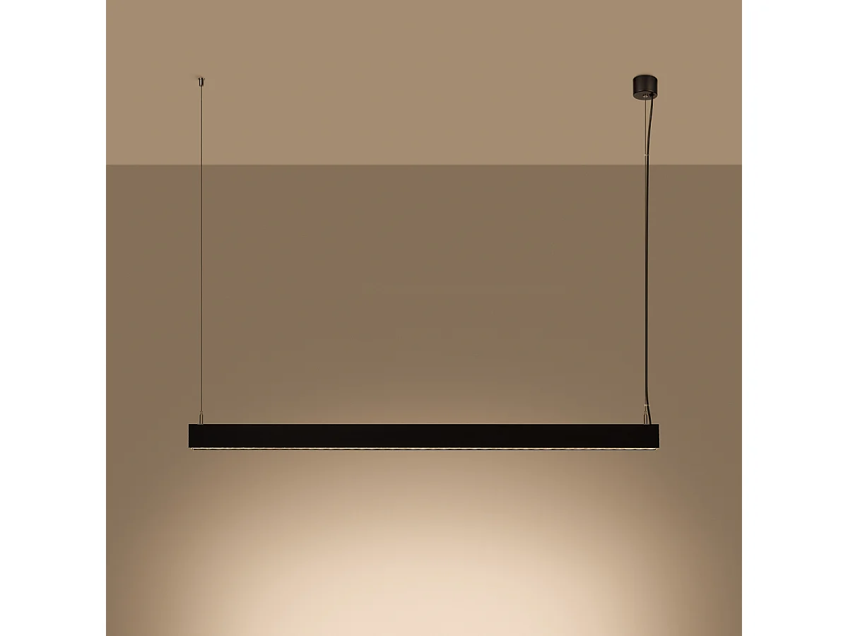 Hanglampen Soren Modern Van  - 1 Lichtbronnen - L.120 X H.170 Cm - Zwart