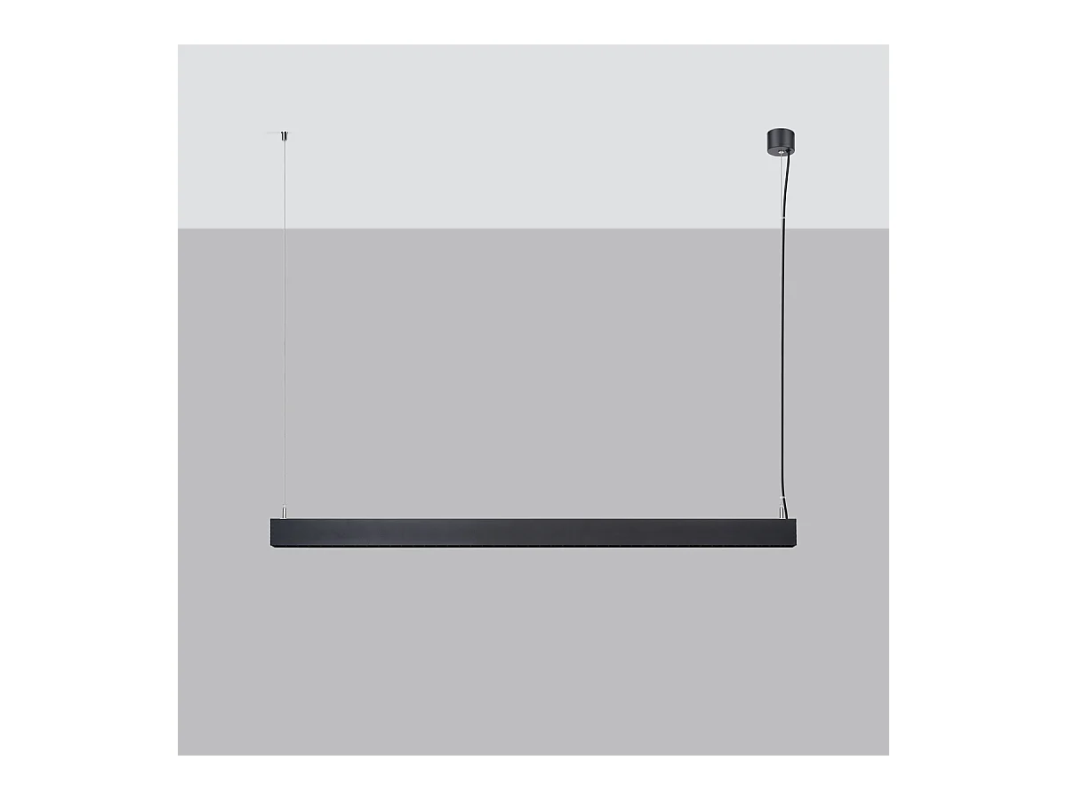 Lampes Suspendues Soren Moderne En Aluminium - 1 Sources Lumineuses - L.120 X H.170 Cm - Noir