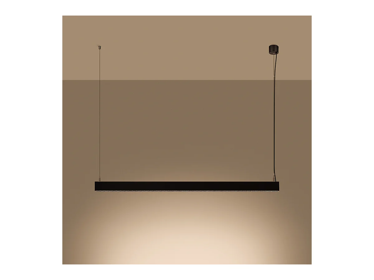 Lampes Suspendues Soren Moderne En Aluminium - 1 Sources Lumineuses - L.120 X H.170 Cm - Noir