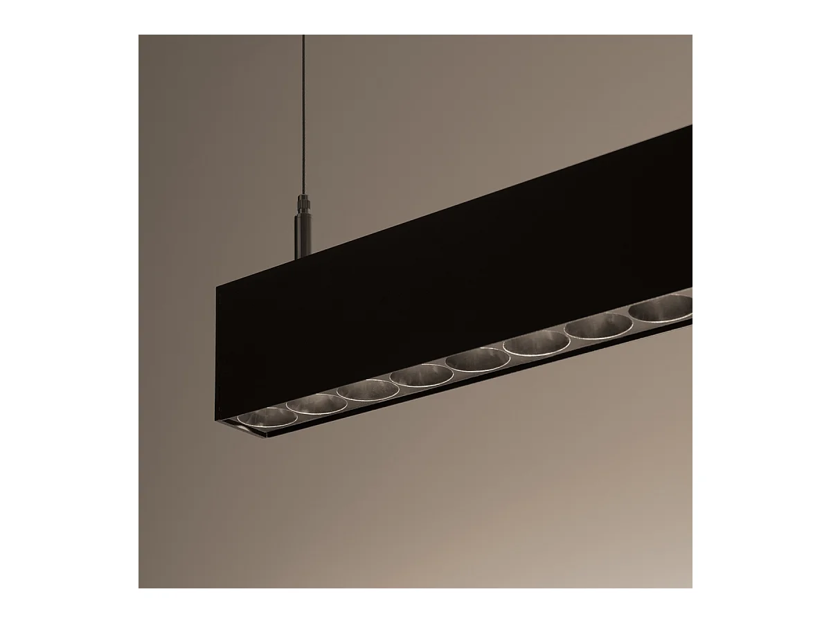 Lampes Suspendues Soren Moderne En Aluminium - 1 Sources Lumineuses - L.120 X H.170 Cm - Noir