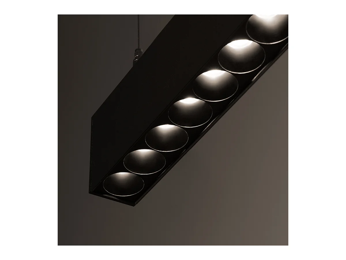 Lampes Suspendues Soren Moderne En Aluminium - 1 Sources Lumineuses - L.120 X H.170 Cm - Noir