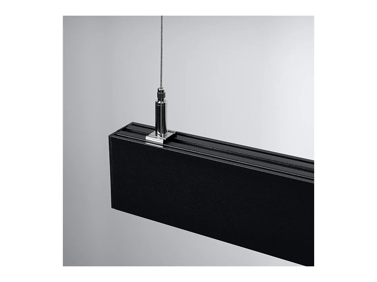 Lampes Suspendues Soren Moderne En Aluminium - 1 Sources Lumineuses - L.120 X H.170 Cm - Noir