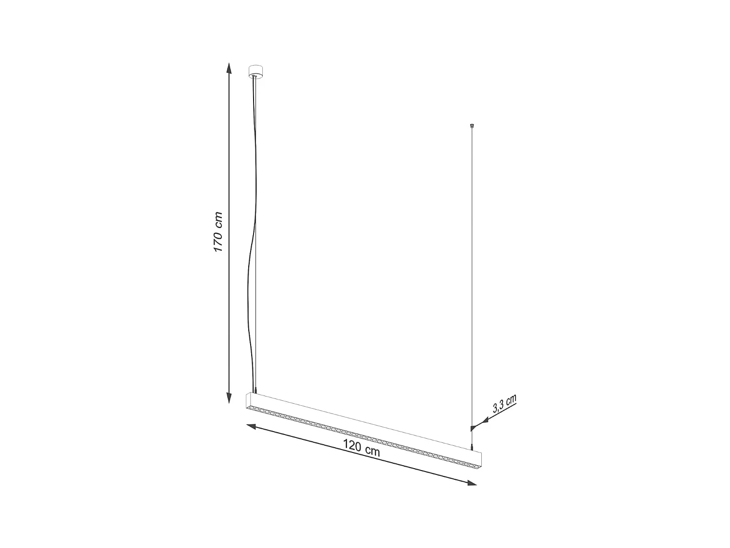 Lampes Suspendues Soren Moderne En Aluminium - 1 Sources Lumineuses - L.120 X H.170 Cm - Noir