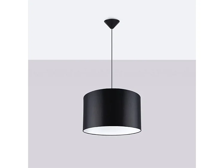 Lampe Suspendues Nova Minimaliste En Tissu/Pvc - 1 Sources Lumineuses - L.40 X H.88 Cm - Noir