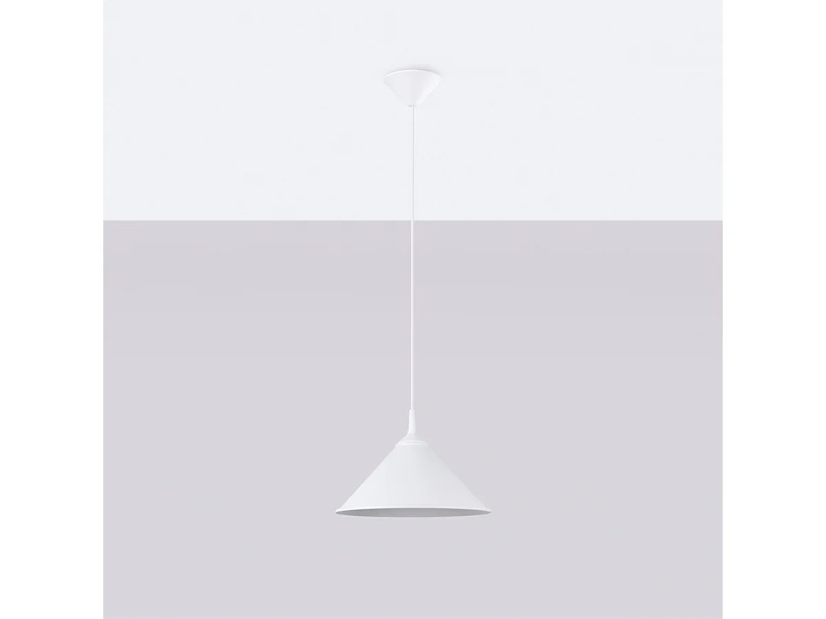 Lampes Suspendues Zuma Scandinave En Acier - 1 Sources Lumineuses - L.30 X H.76 Cm - Blanc