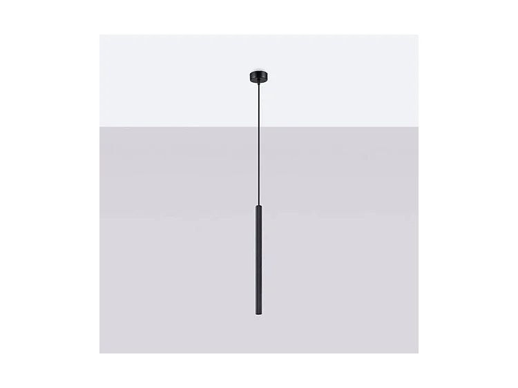 Pendentif Arche Moderne En Acier - 1 Sources Lumineuses - L.8 X H.120 Cm - Noir