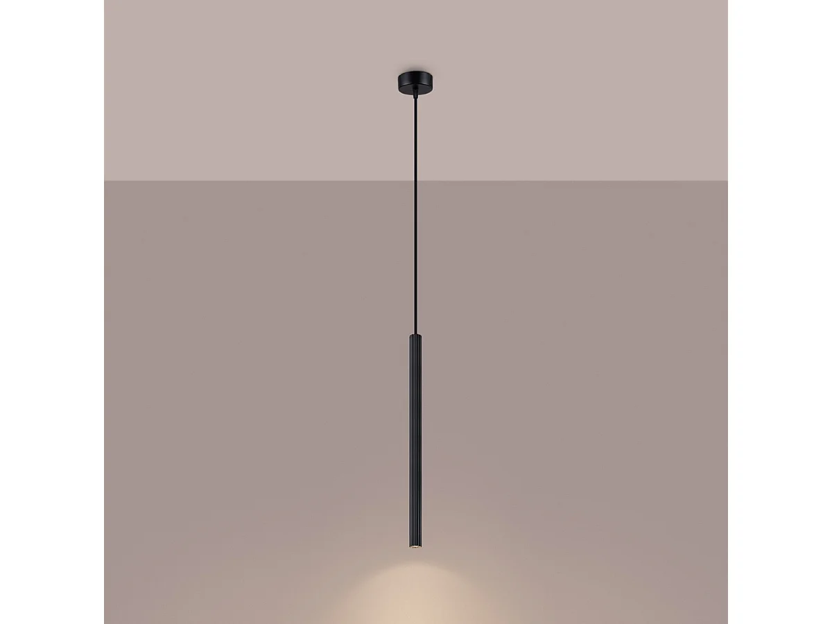 Luminária pendentes ARCHE moderno, aço - 1 lichtbronnen - L.8 x H.120 cm - preto