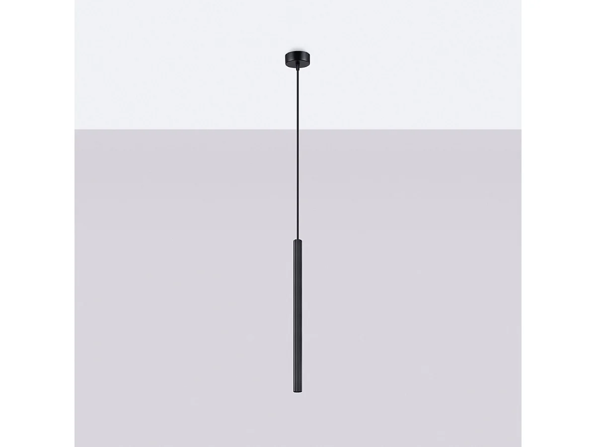 Luminária pendentes ARCHE moderno, aço - 1 lichtbronnen - L.8 x H.120 cm - preto