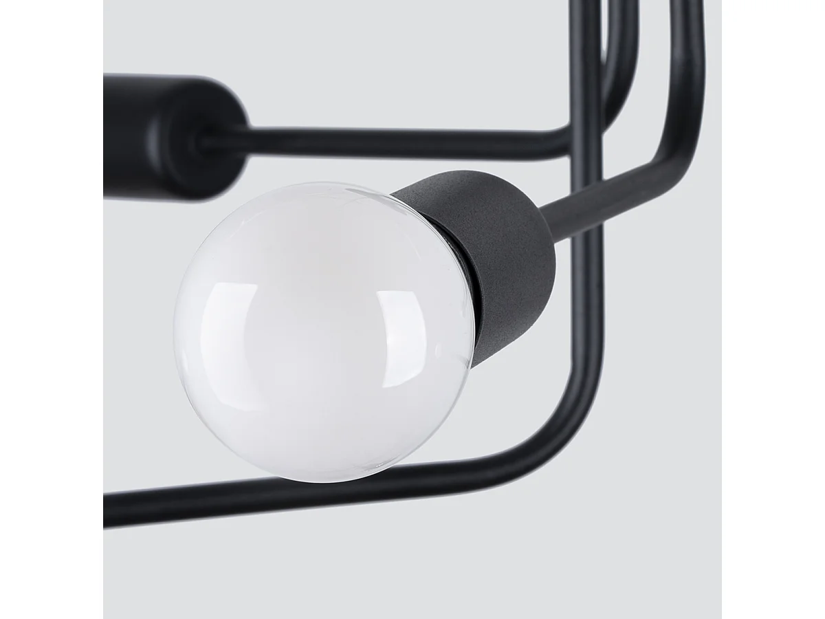 Lustres Norah Moderne En Acier - 6 Sources Lumineuses - L.68 X H.33 Cm - Noir