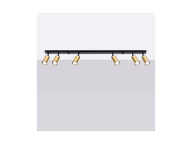 Plafondlampen Winx Modern Van  - 6 Lichtbronnen - L.118 X H.18,5 Cm - Zwart Goud