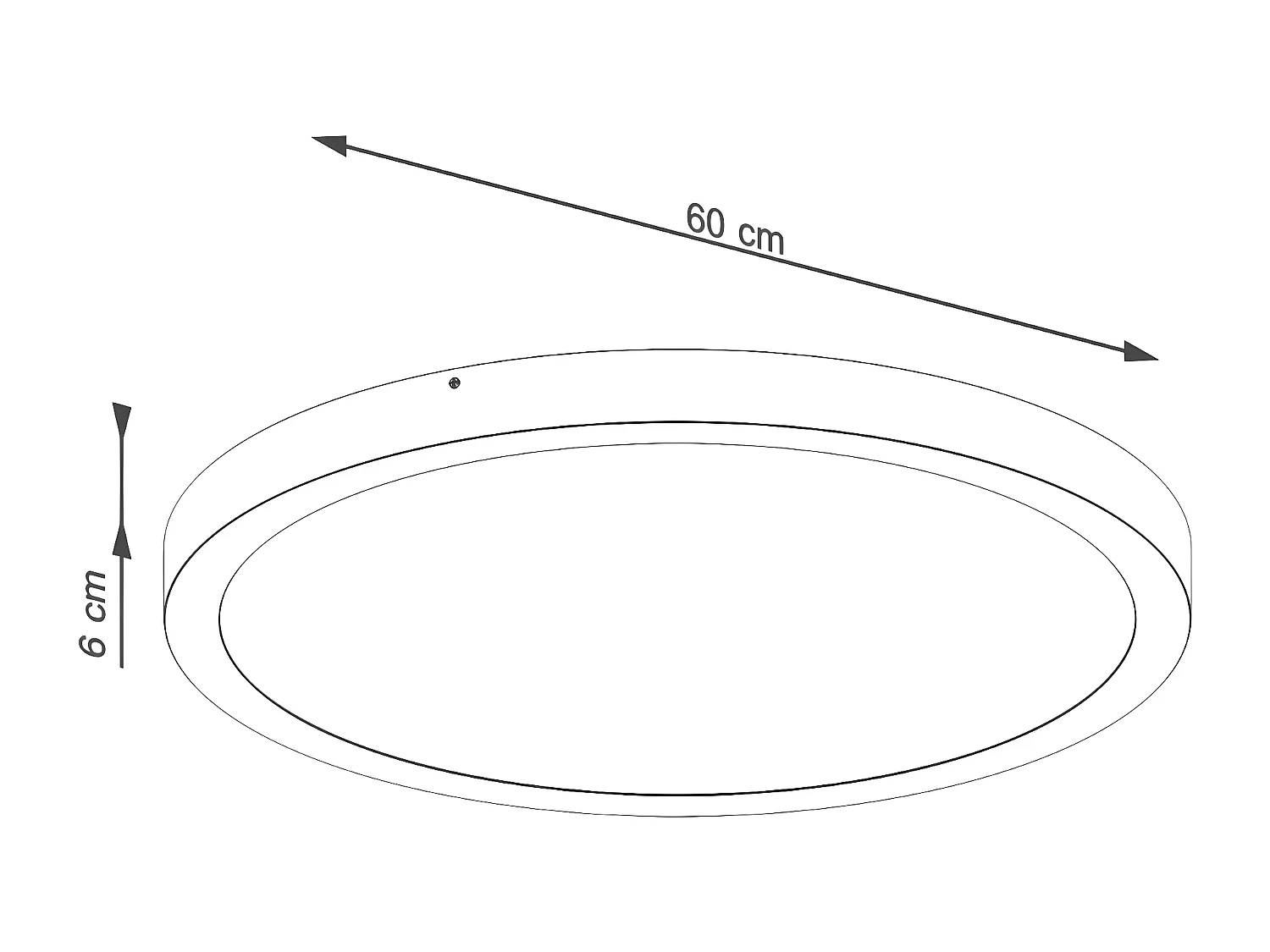 Plafonniers Onyx Minimaliste En Aluminium - 1 Sources Lumineuses - L.60 X H.6 Cm - Blanc