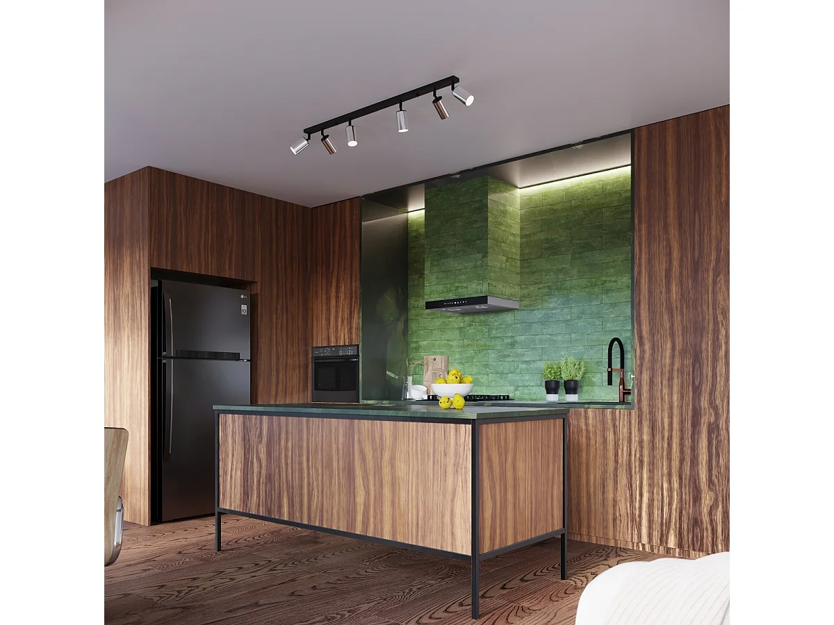 Deckenlampen Winx Modern Aus  Stahl - 4 Lichtquellen - L.25 X H. Cm - Schwarz/Chrom