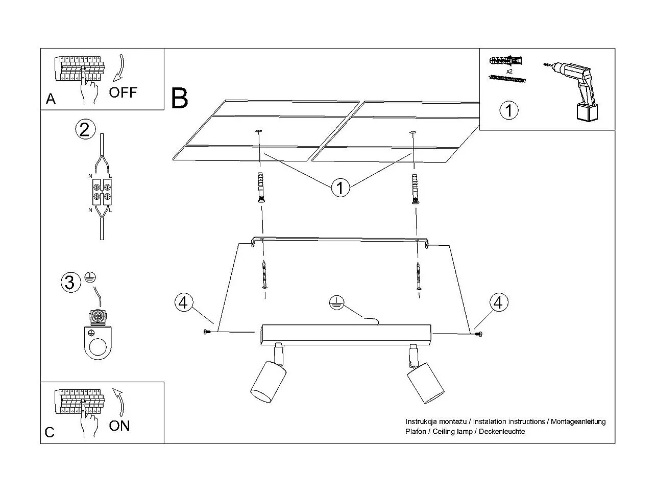 Listwa oświetleniowa WINX 2 czarna/miedziana
