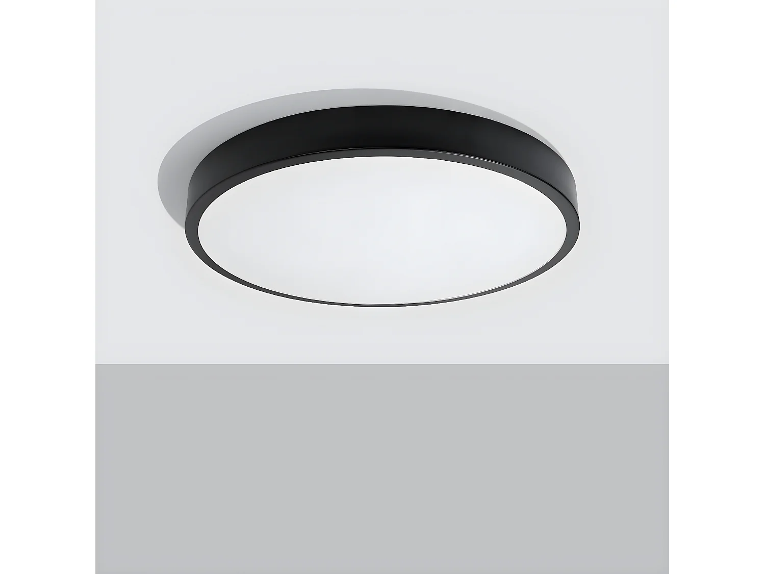 Plafonniers Onyx Minimaliste En Aluminium - 1 Sources Lumineuses - L.60 X H.6 Cm - Noir