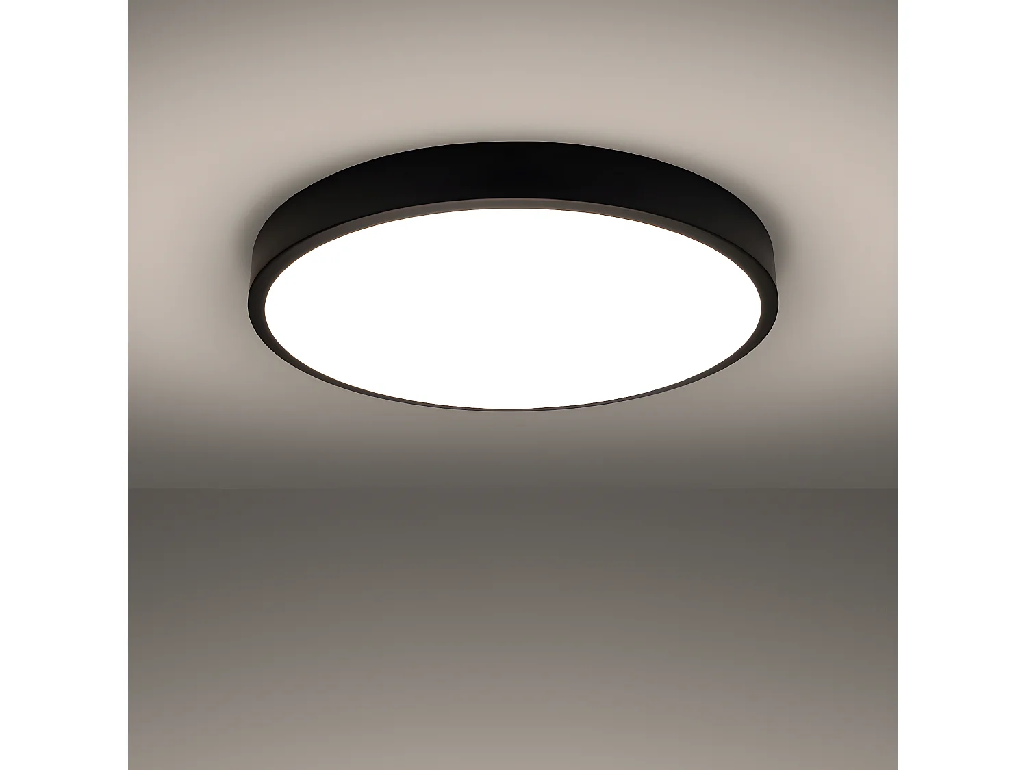 Plafonniers Onyx Minimaliste En Aluminium - 1 Sources Lumineuses - L.60 X H.6 Cm - Noir