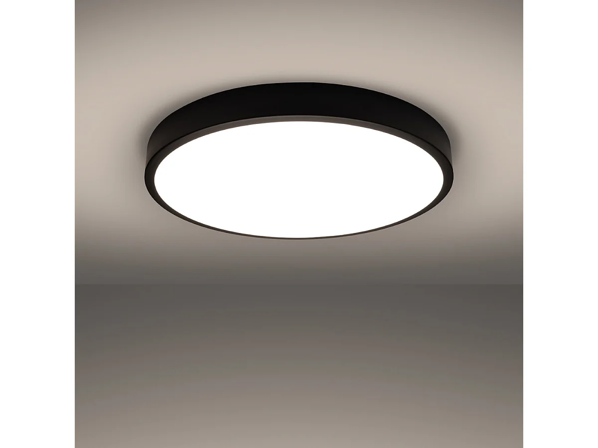 Plafon minimalistyczny ONYX, aluminium - 1 źródło - L.60 x H.6 cm - czarny