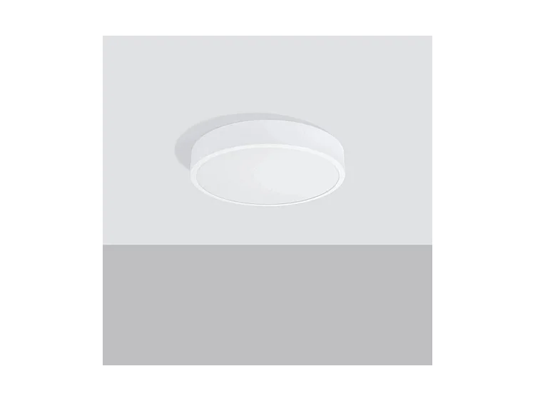 Plafonniers Onyx Minimaliste En Aluminium - 1 Sources Lumineuses - L.40 X H.6 Cm - Blanc
