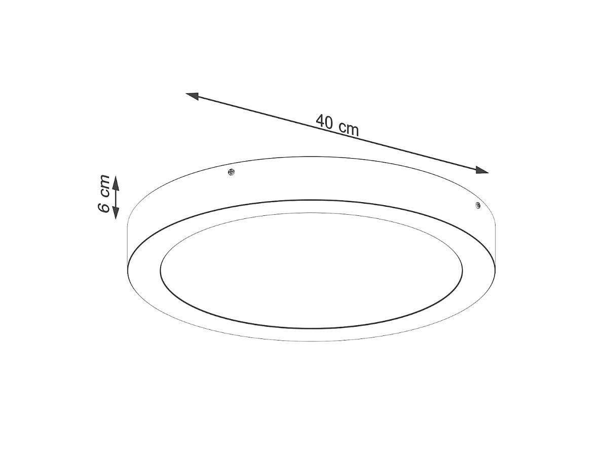 Lampada da soffitto ONYX minimalista di alluminio - 1 sorgenti luminose - L.40 x A.6 cm - bianco