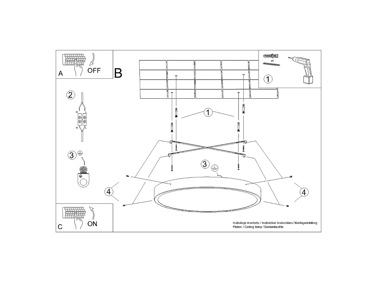 Lampada da soffitto ONYX minimalista di alluminio - 1 sorgenti luminose - L.40 x A.6 cm - bianco