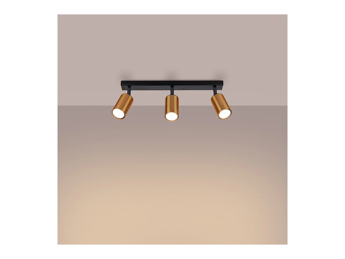 Deckenlampen Winx Modern Aus  Stahl - 3 Lichtquellen - L.45 X H. Cm - Schwarz/Kupfer