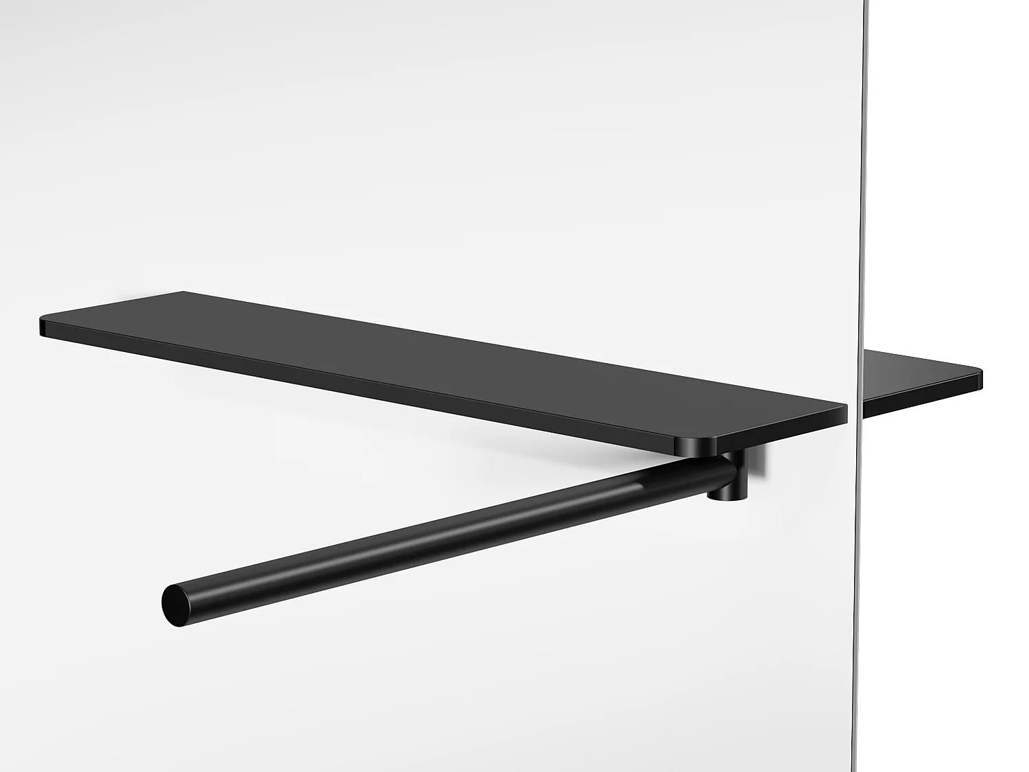 Painel de duche de estilo italiano bruma com toalheiro e prateleiras 120x200 cm preto fosco - POMARO