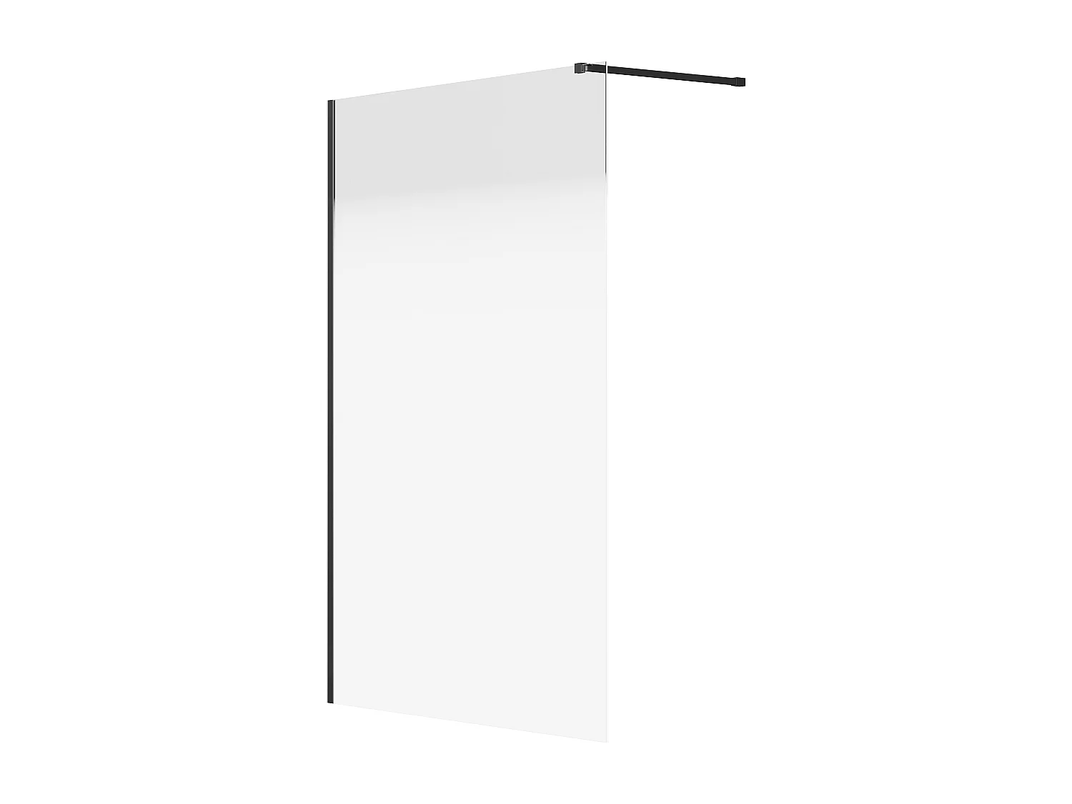 Paroi de douche à l'italienne brume - 140 x 200 cm - Noir mat - POMARO