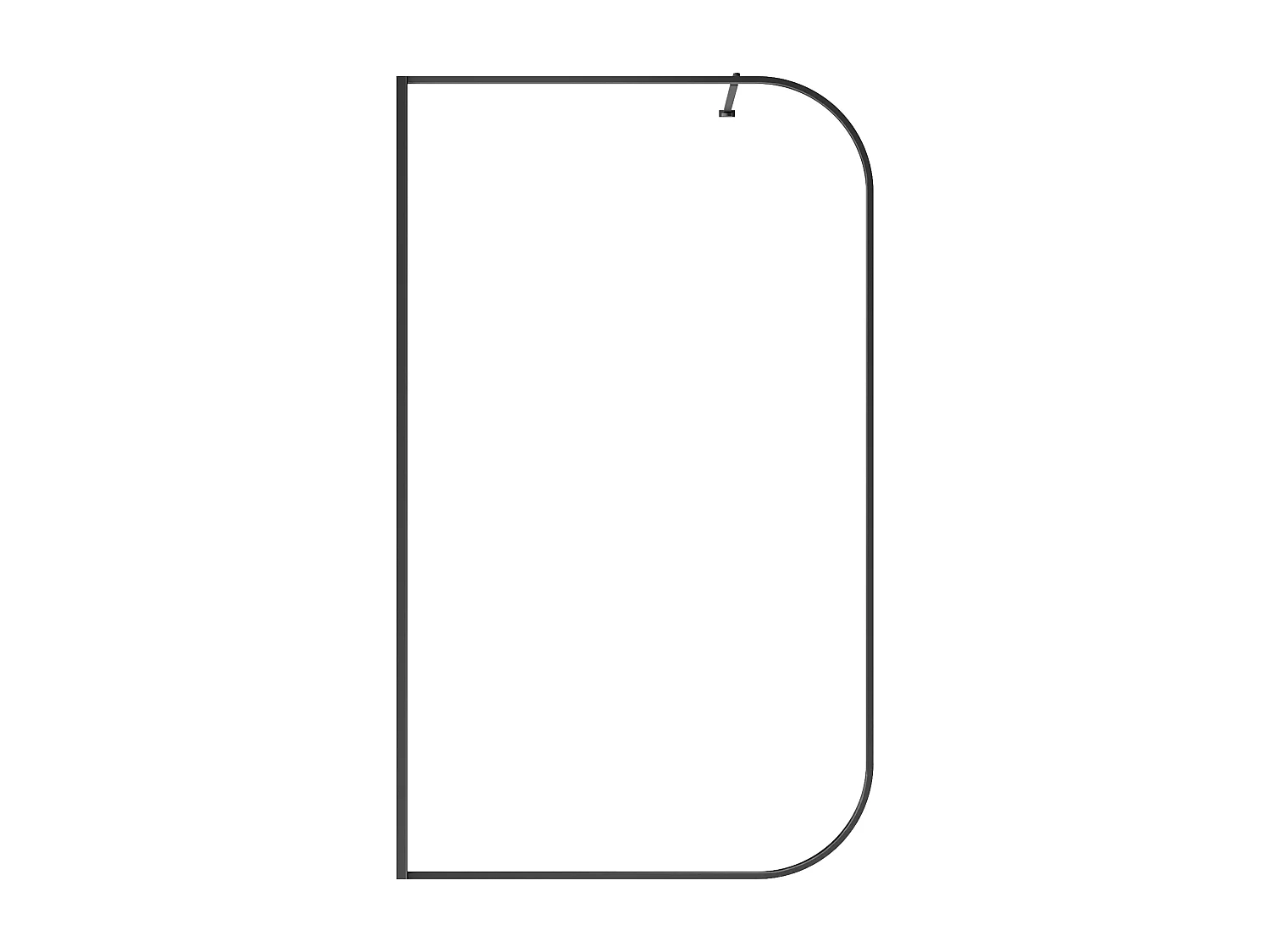 Duschwand für begehbare Duschen gebogen - 120 x 200 cm - Schwarz matt - DOUYANO