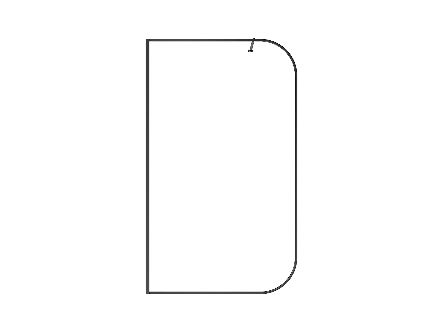 Ścianka prysznicowa zaokrąglona do kabiny walk-in - 120 x 200 cm - Czarny mat - DOUYANO