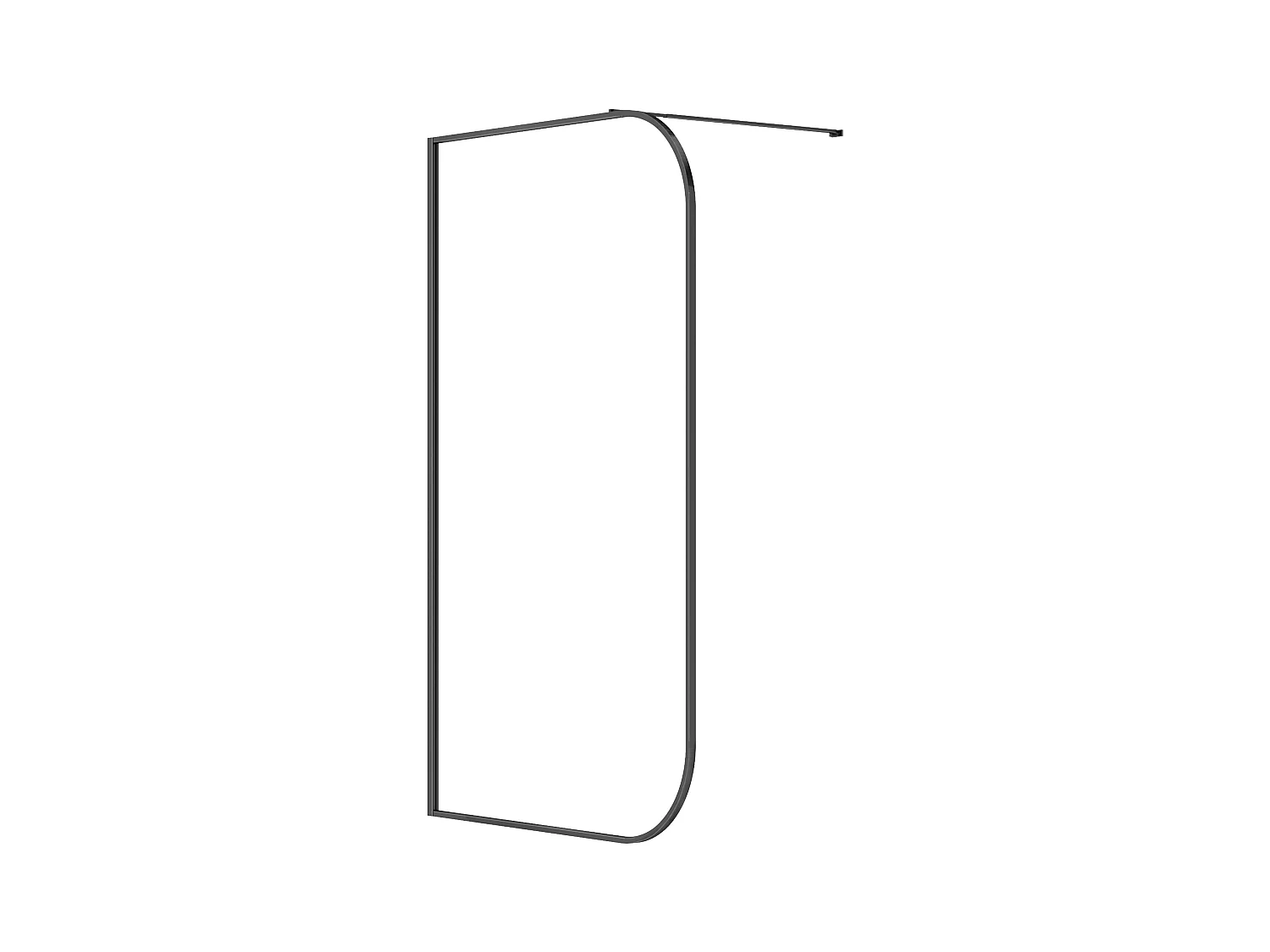 Ścianka prysznicowa zaokrąglona do kabiny walk-in - 120 x 200 cm - Czarny mat - DOUYANO