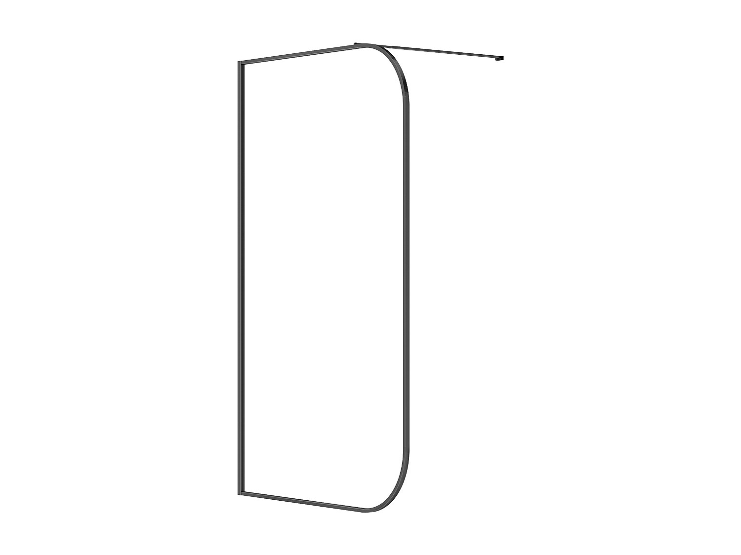 Duschwand für begehbare Duschen gebogen - 120 x 200 cm - Schwarz matt - DOU günstig online kaufen