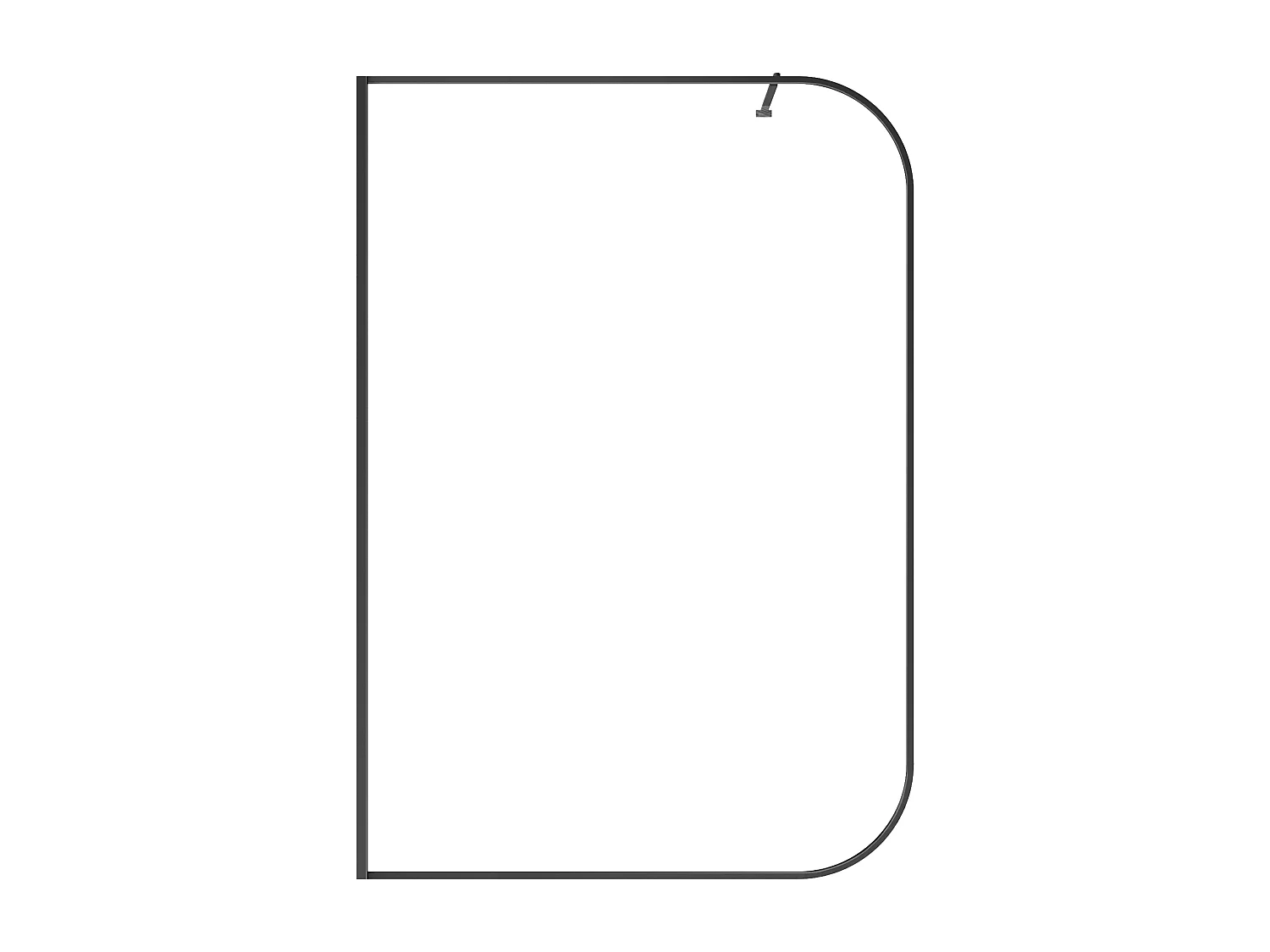 Painel de duche estilo italiano curvo 140x200 cm preto fosco - DOUYANO