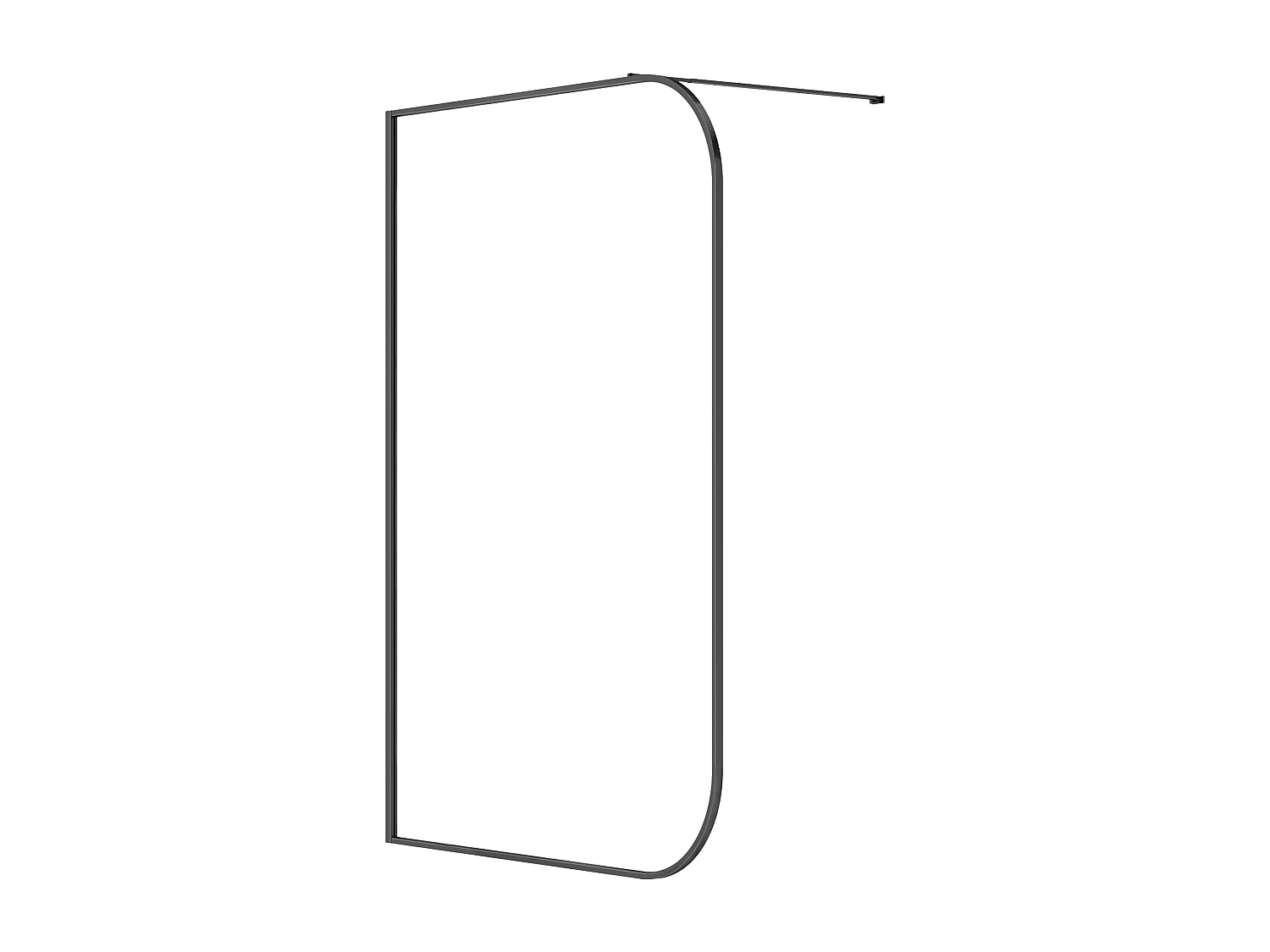 Painel de duche estilo italiano curvo 140x200 cm preto fosco - DOUYANO