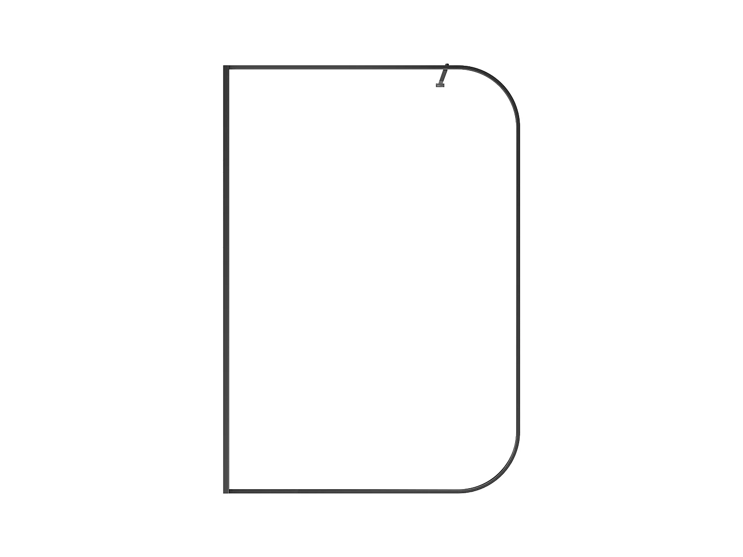 Ścianka prysznicowa zaokrąglona do kabiny walk-in - 140 x 200 cm - Czarny mat - DOUYANO