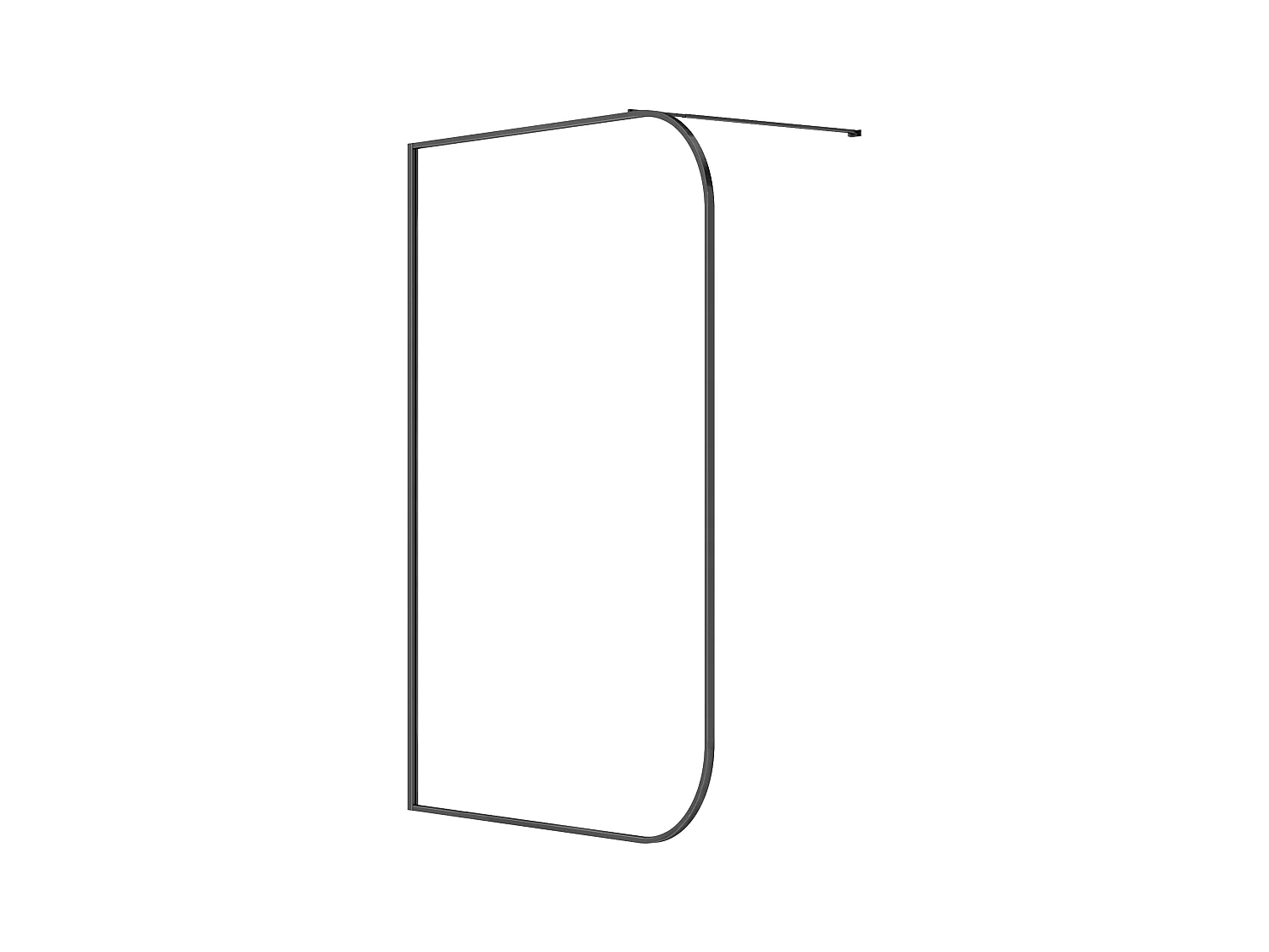 Ścianka prysznicowa zaokrąglona do kabiny walk-in - 140 x 200 cm - Czarny mat - DOUYANO