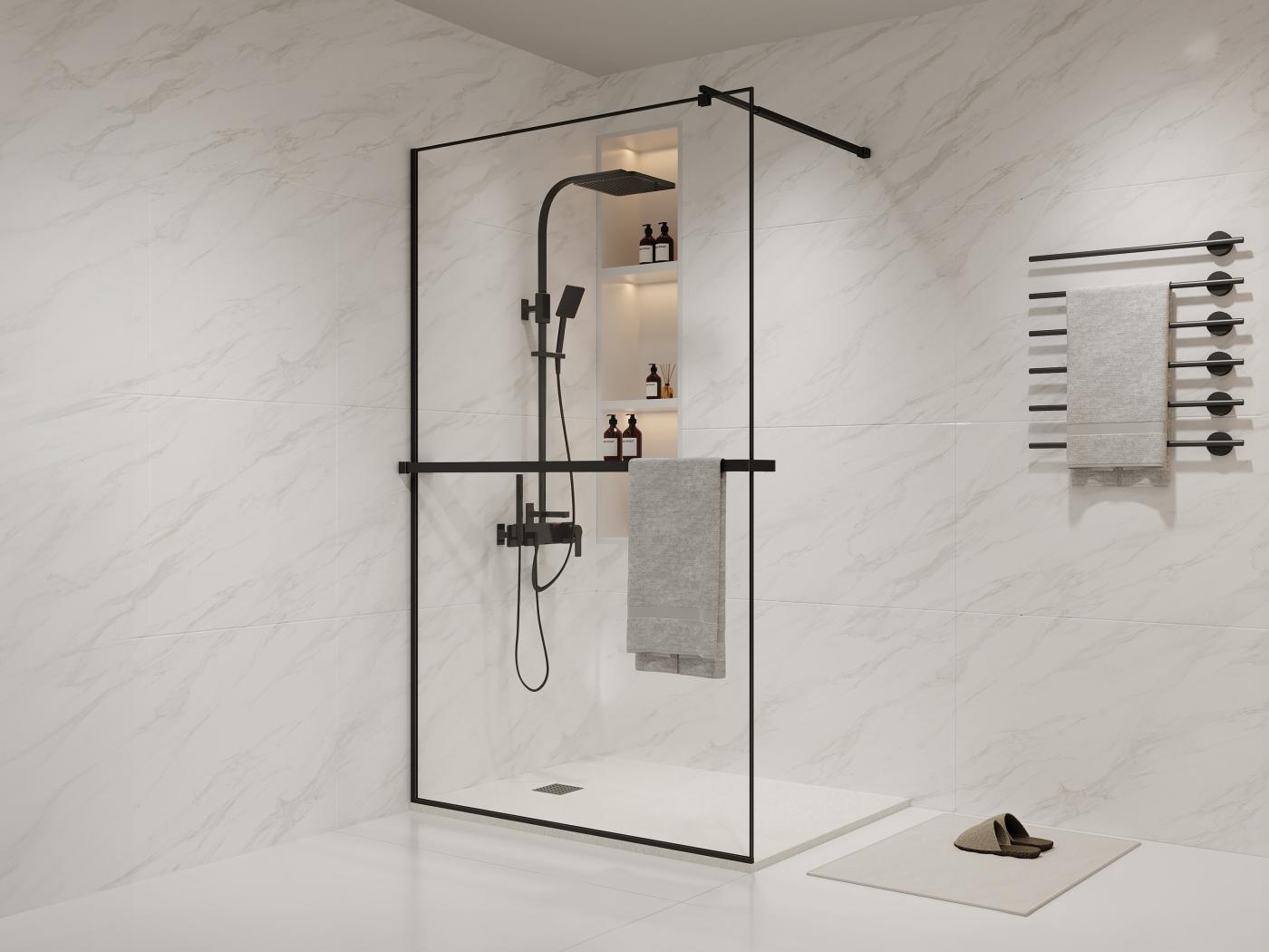 Porte Serviette Pour Paroi De Douche En Verre fr.vente-unique.be