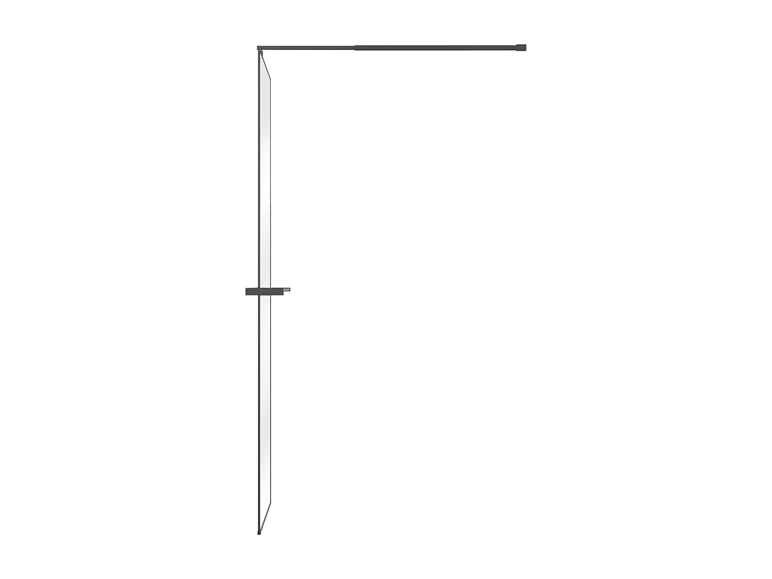 Paroi de douche à l'italienne avec porte-serviette et étagère - 120 x 200 cm - Noir mat -  BONPERO