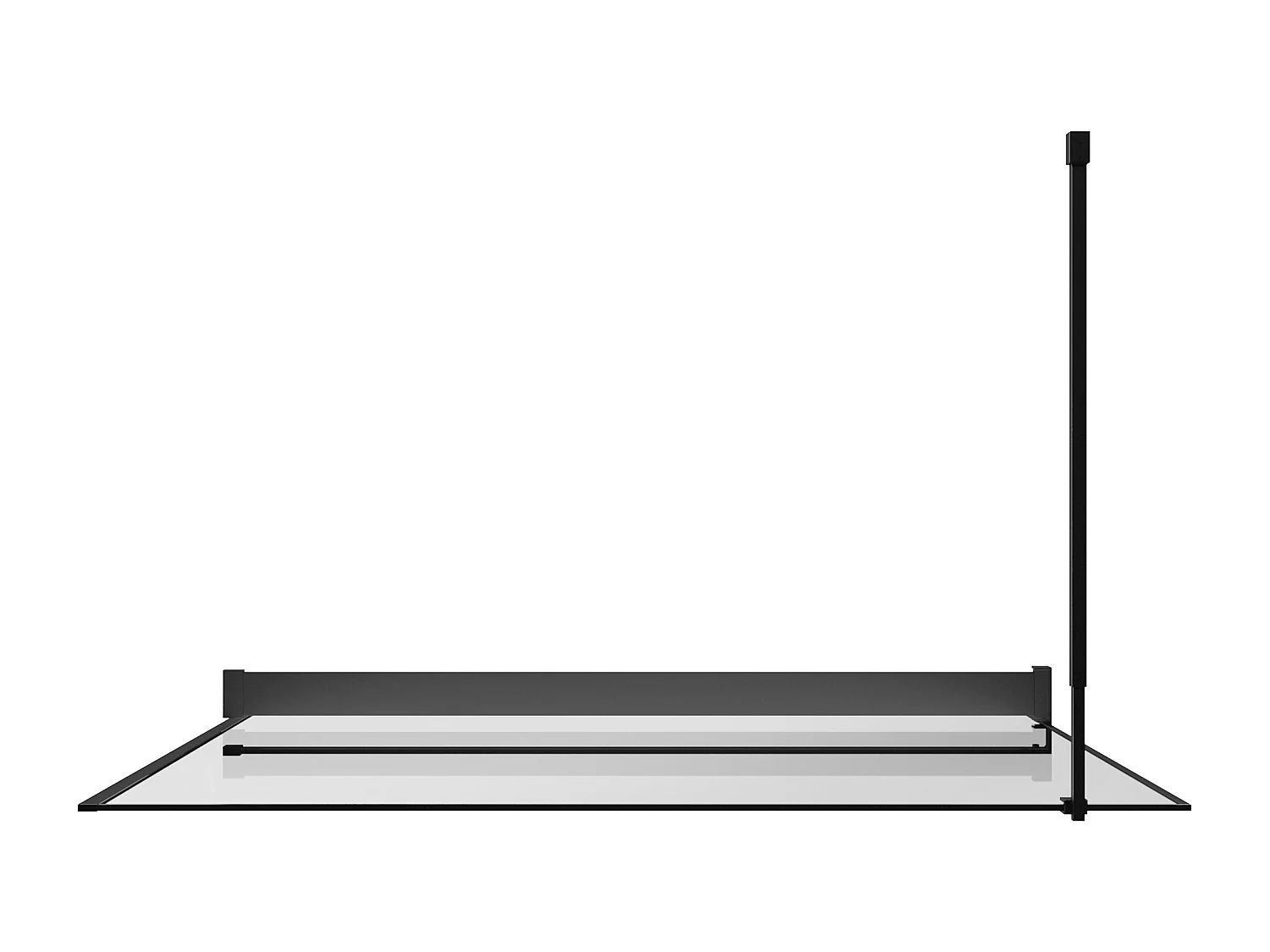 Paroi de douche à l'italienne avec porte-serviette et étagère - 140 x 200 cm - Noir mat - BONPERO