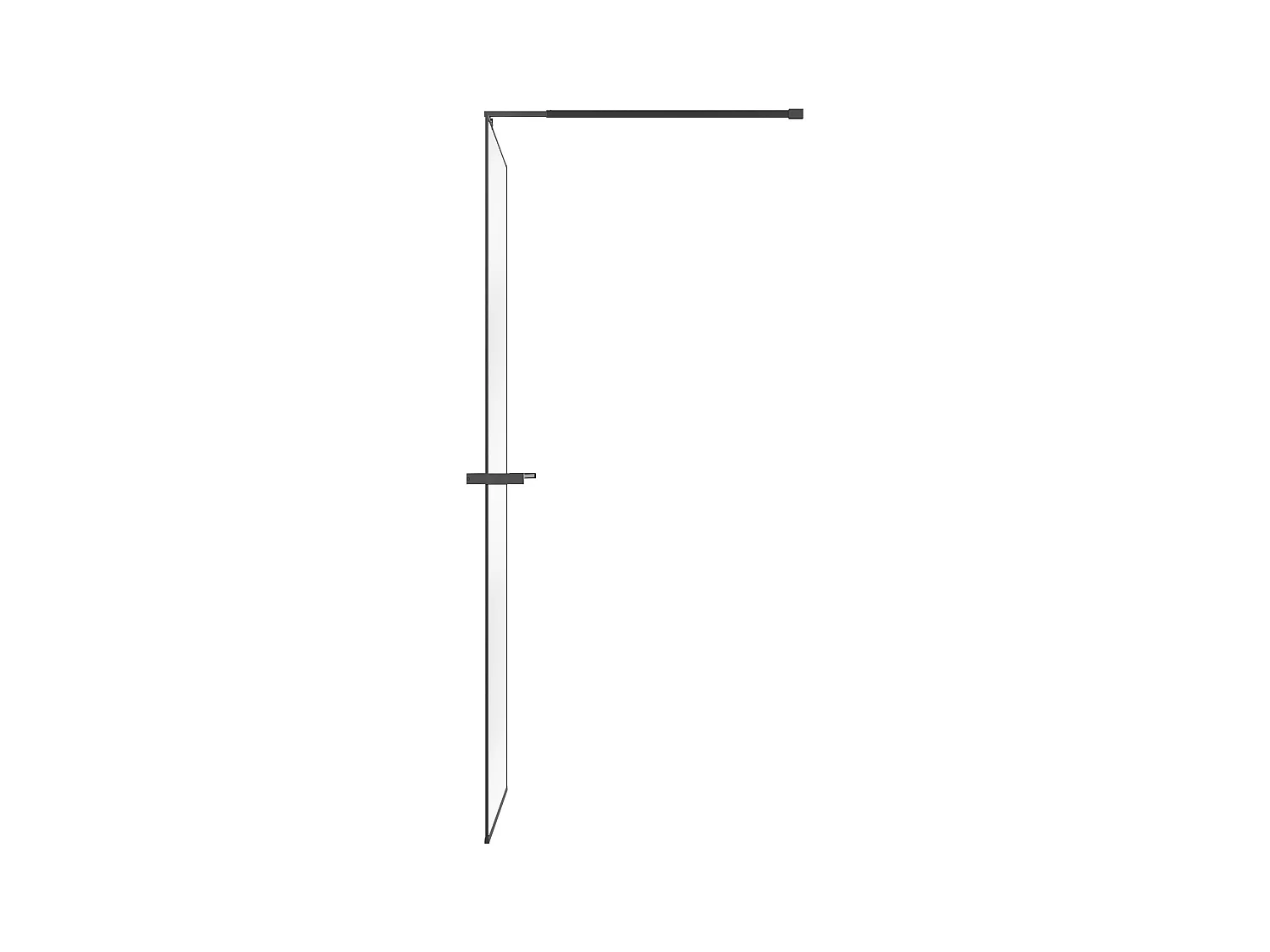 Mampara de ducha con toallero y estante - 140 x 200 cm - Negro mate - BONPERO