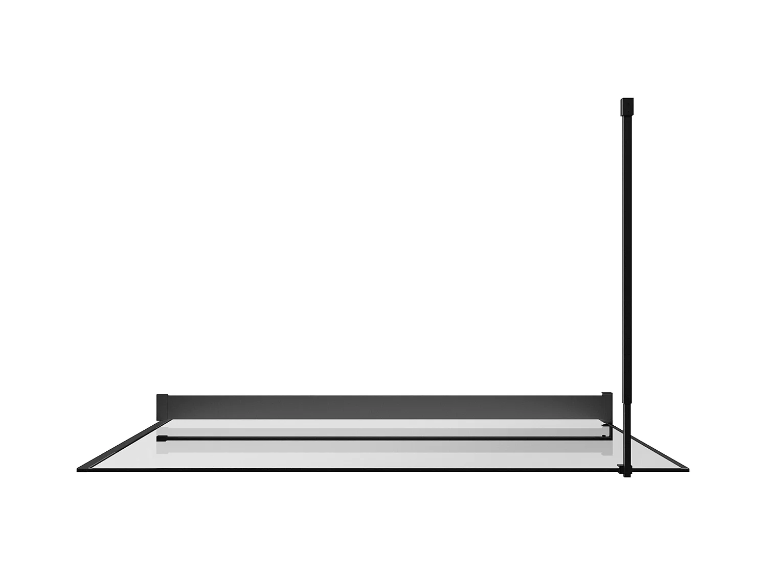 Mampara de ducha con toallero y estante - 140 x 200 cm - Negro mate - BONPERO