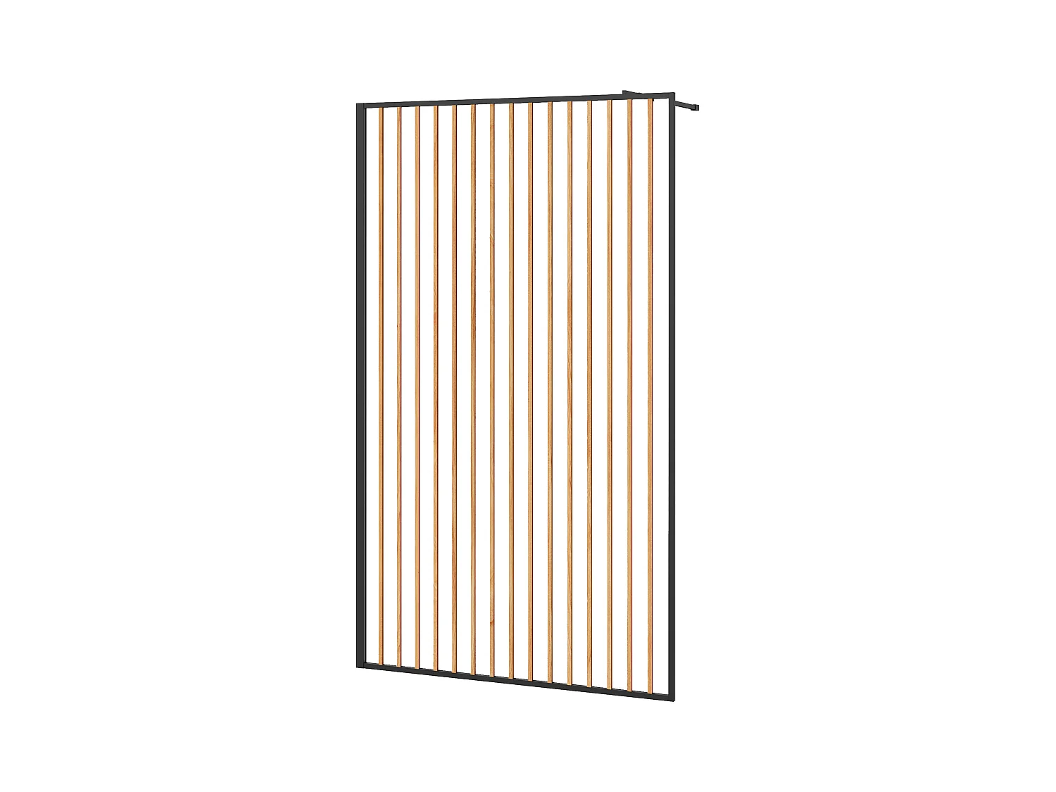 Paroi de douche à l'italienne en aluminium - Effet bois et noir mat - 120 x 200 cm - TOPEKA