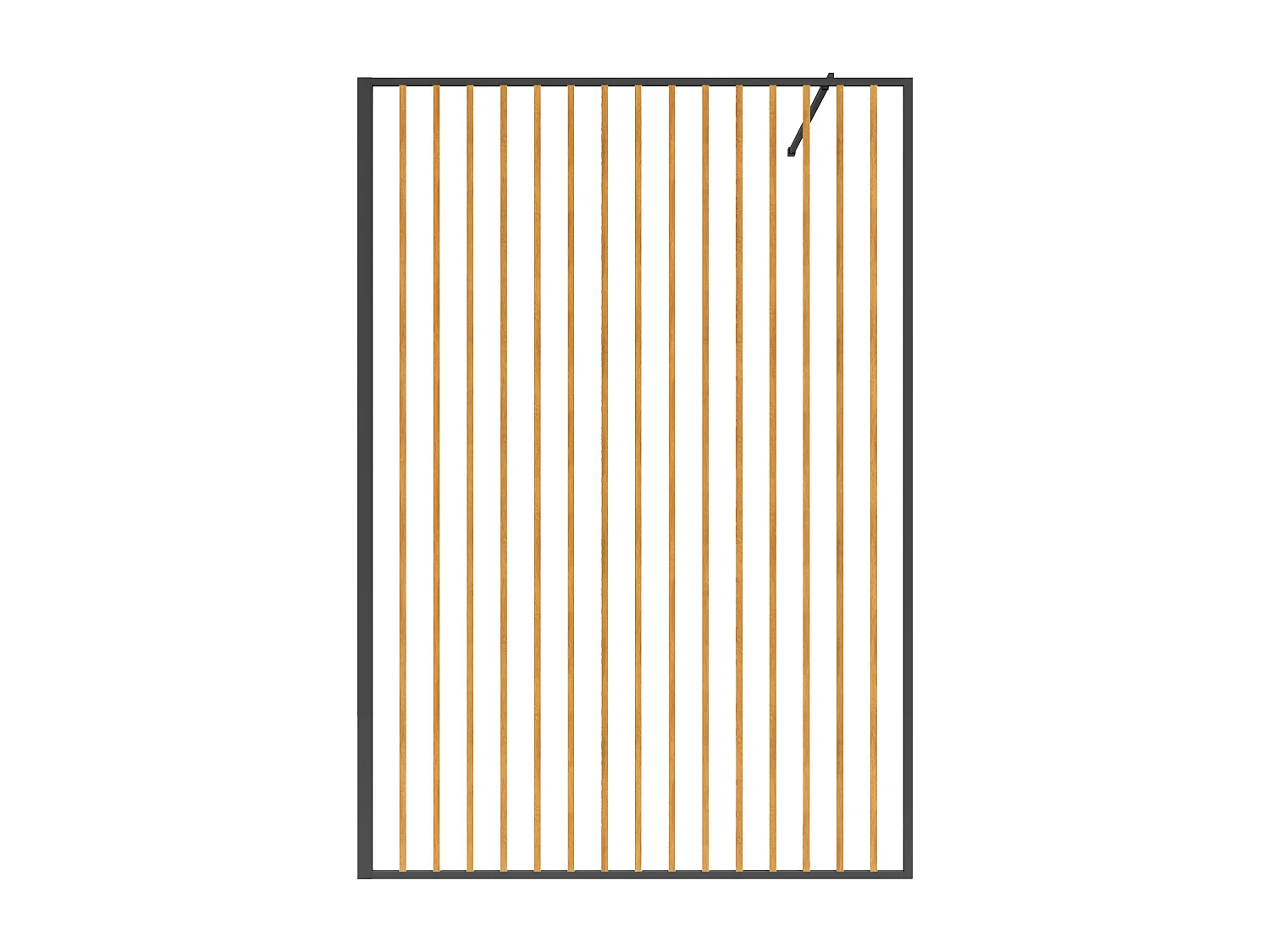 Paroi de douche à l'italienne en aluminium - Effet bois et noir mat - 120 x 200 cm - TOPEKA