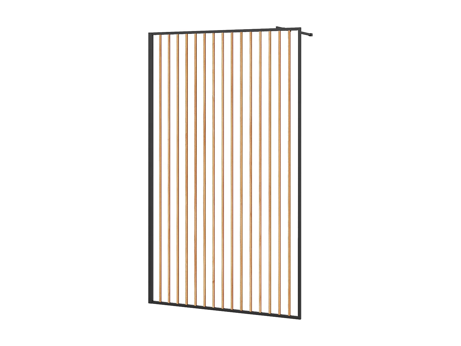 Paroi de douche à l'italienne en aluminium - Effet bois et noir mat - 120 x 200 cm - TOPEKA