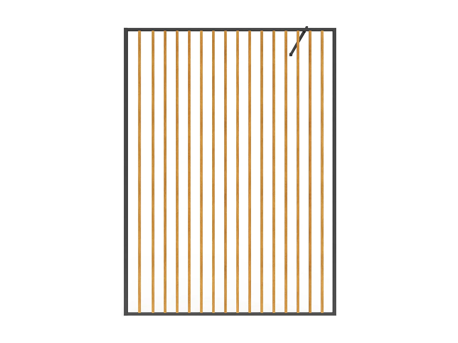 Mampara de ducha italiana de aluminio - Efecto madera y negro mate - 140 x 200 cm - TOPEKA