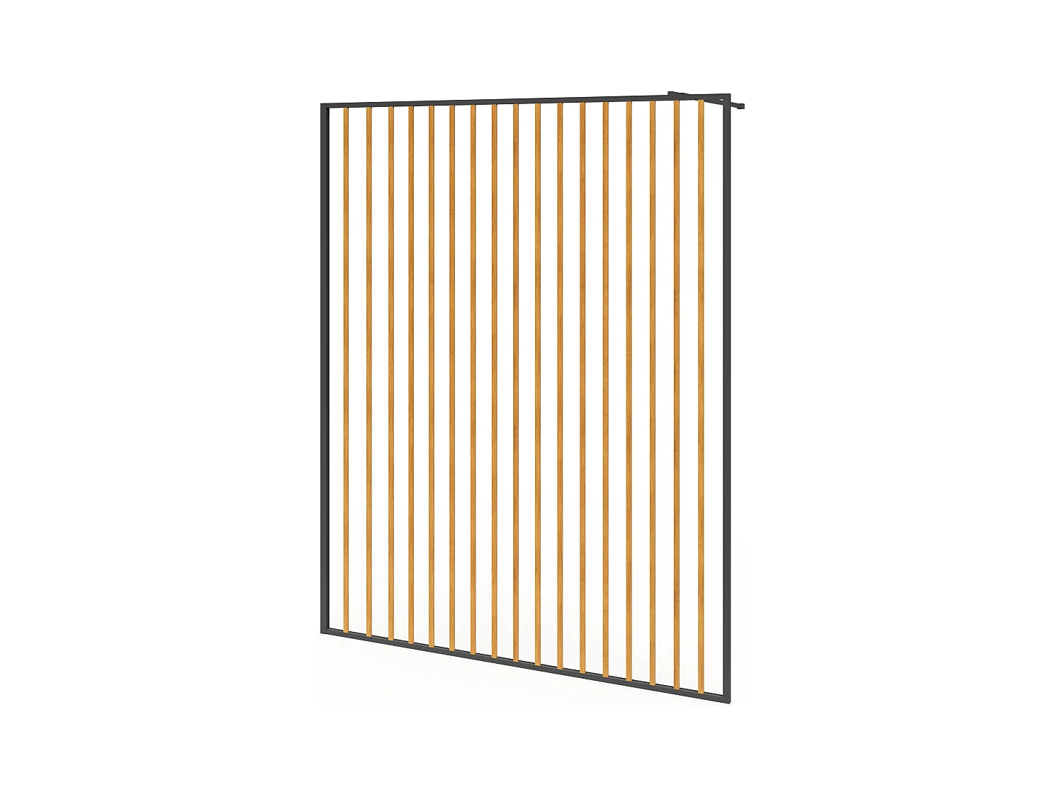 Mampara de ducha italiana de aluminio - Efecto madera y negro mate - 140 x 200 cm - TOPEKA