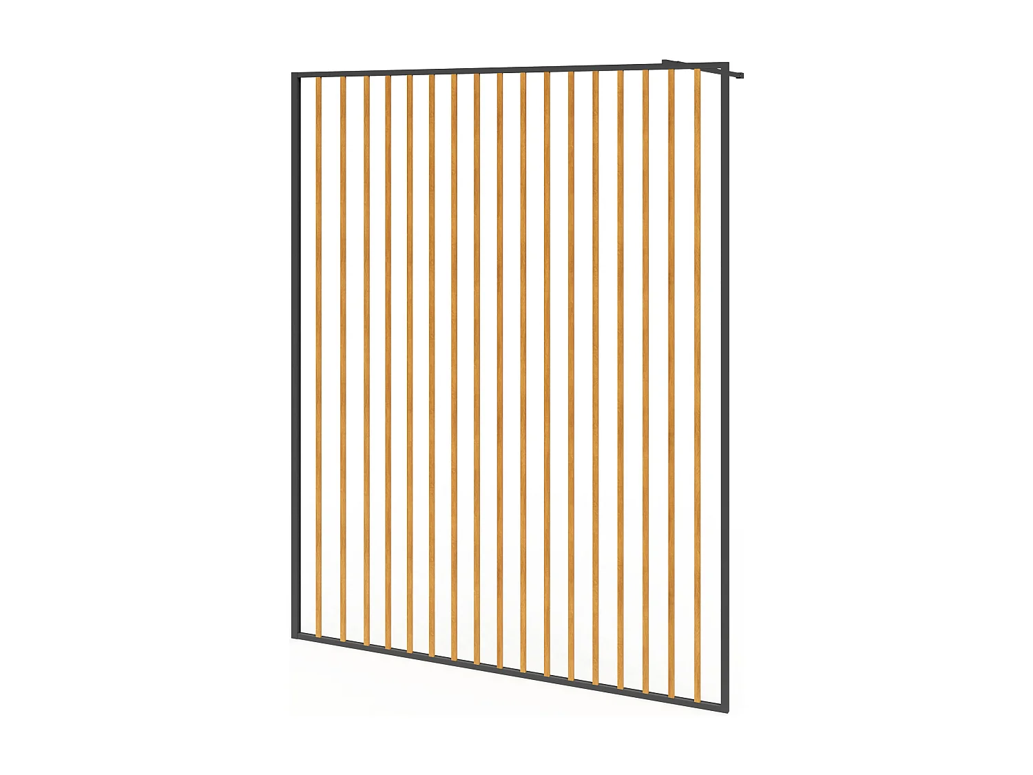 Duschwand für begehbare Duschen - Aluminium - Holz-Optik & Schwarz matt - 140 x 200 cm - TOPEKA