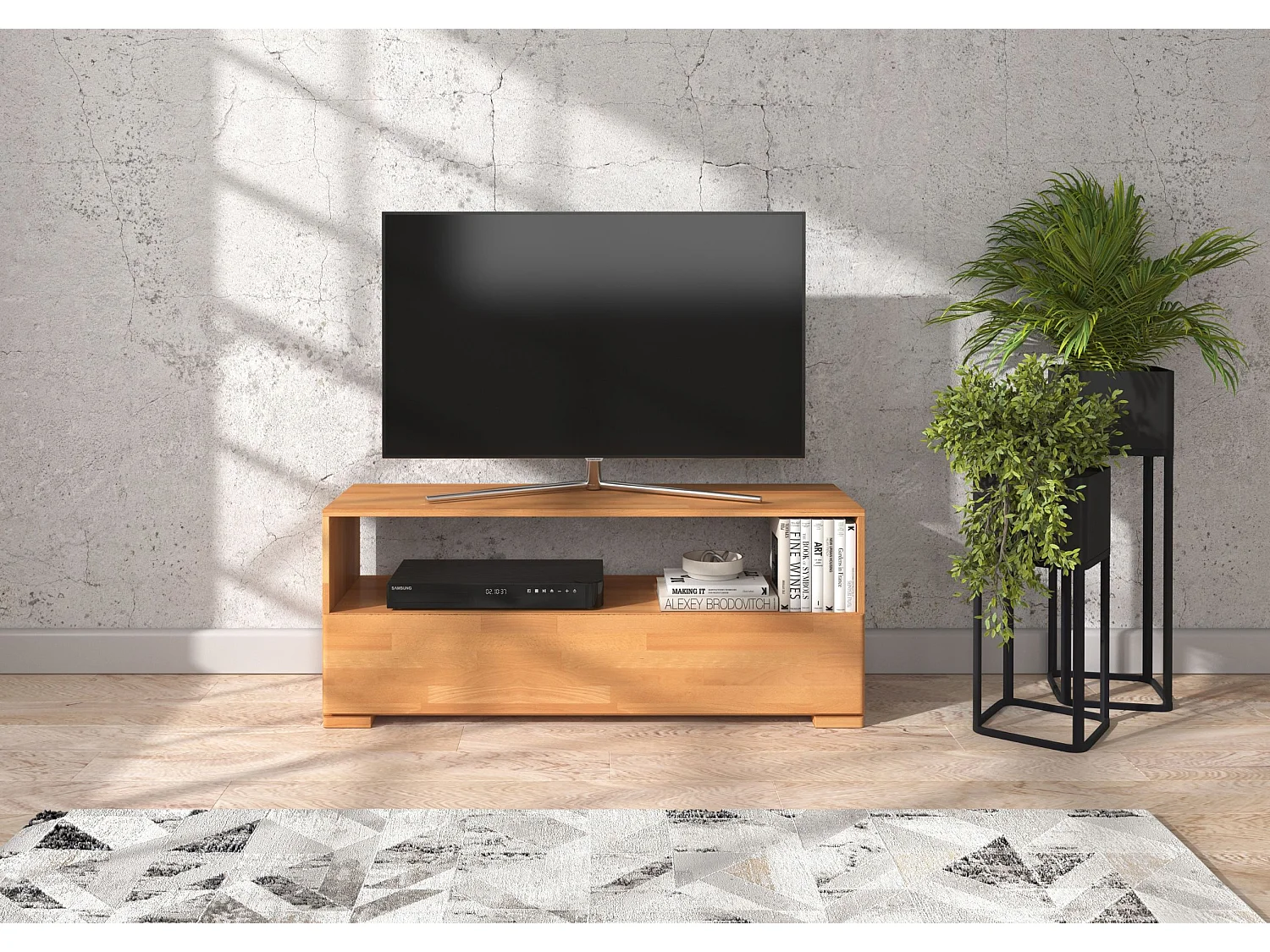 Meuble TV en bois de hêtre Visby Sandema / naturelle