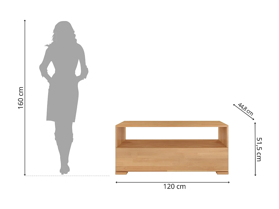 Meuble TV en bois de hêtre Visby Sandema / naturelle