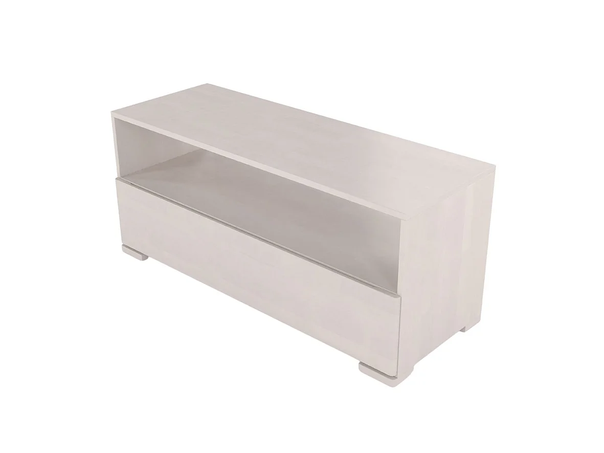 Massivholz-tv-schrank Sandema, buche - lackiert, weiß