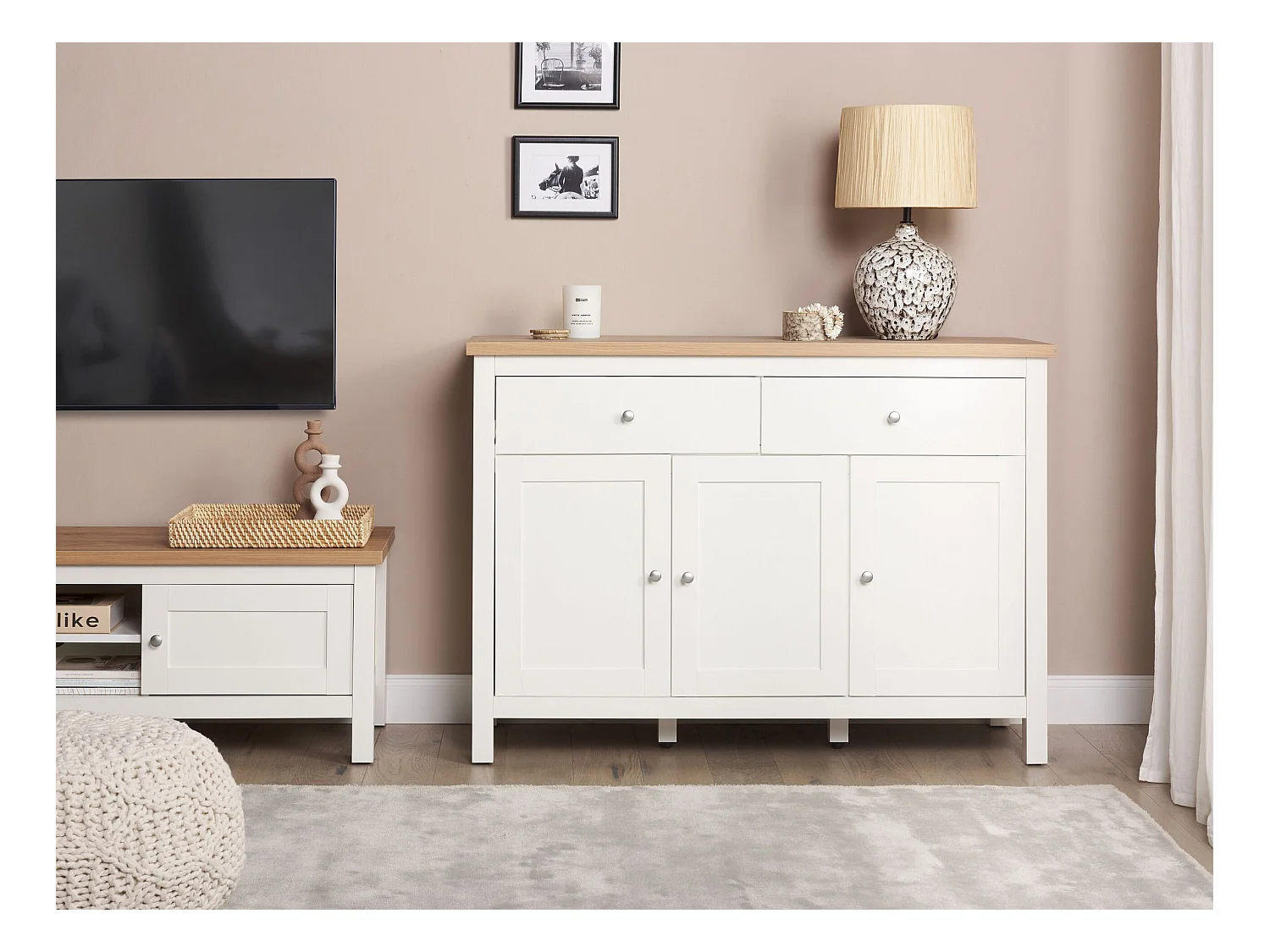 Credenza a 3 ante ATOCA Bianco sporco