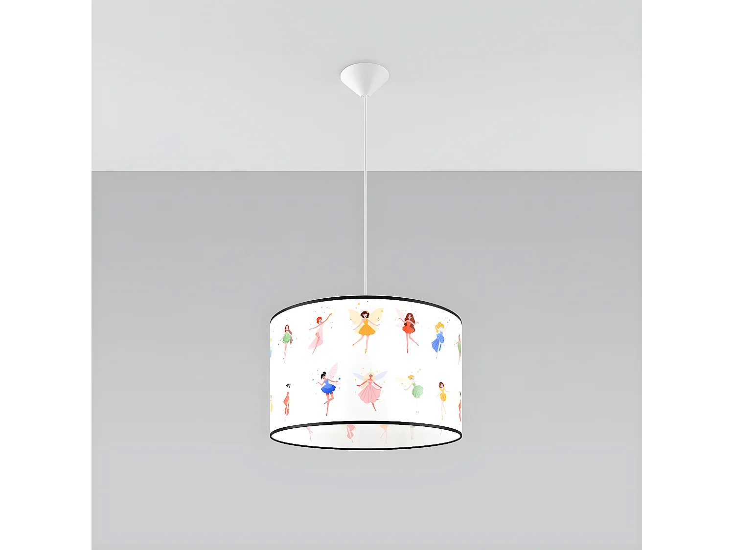 Pendelleuchten Wróżki Modern Aus  Pvc - 1 Lichtquellen - L.40 X H. Cm - Mehrfarben